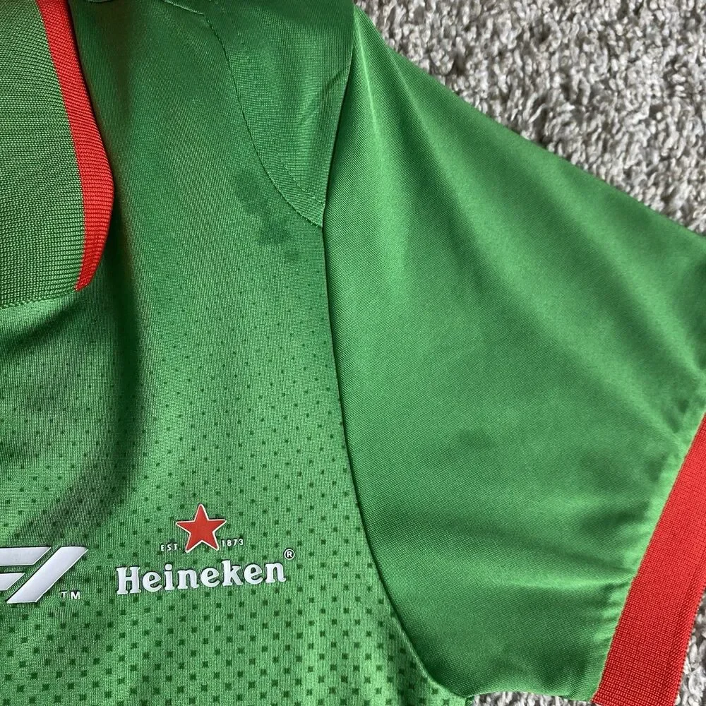 Heineken Formula 1 Green Short Sleeve Collared Polo Shirt Men's Medium